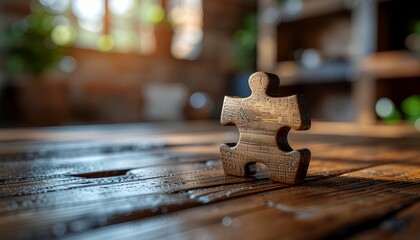 A wooden puzzle piece signifies unity, a core theme for International Human Solidarity Day and human rights day, promoting global connection and collaborative solutions worldwide