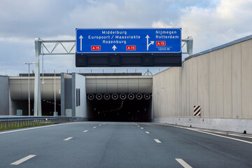 New Blankenburgtunnel on motorway A24 from Maassluis to Rotterdam - Rozenburg