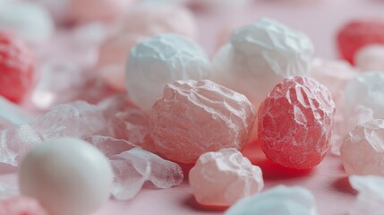 Colorful hard candies in soft focus for sweet treat dessert branding or sugary snack product packaging visuals