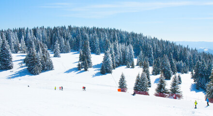 Ski resort Pamporovo in the Rhodopes mountaines in Bulgaria
