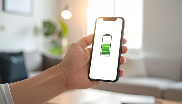 Low battery smartphone being charged, symbolizing technology use and power consumption in modern life.