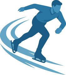 Obraz premium Male Figure Skater Silhouette in Motion ice skating