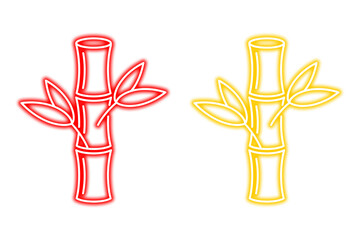 Glowing Bamboo: A pair of radiant bamboo stems, illuminated with vibrant red and golden hues, exuding a sense of tranquility and artistic beauty.