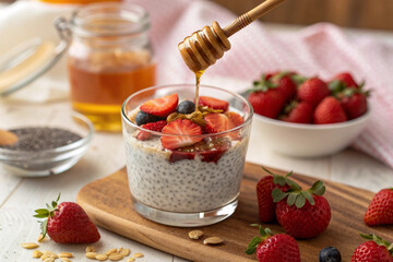 strawberry jam with fresh strawberries