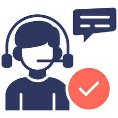 Customer Service glyph color icon