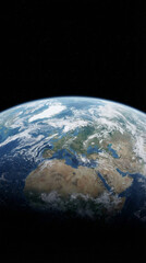 Obraz premium Earth from space with detailed view of Europe and Africa, planet Earth, global geography, satellite photo, blue planet, space exploration, world map, environment, nature, atmosphere, astronomy, cosmos