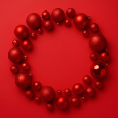 Obraz premium Red beads on white background