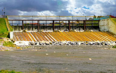 dam on the White River in the Southern Urals in the village of Tirlyansky