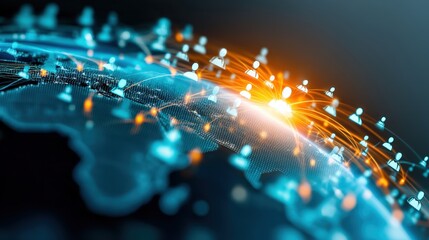 Digital connectivity revolution global network expansion interactive technology visualization modern information age digital landscape futuristic perspective