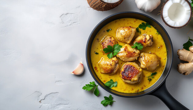 Akoho sy voanio Madagascar chicken in coconut sauce