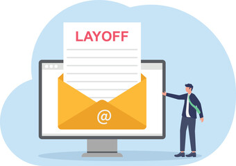  illustrating a notification about employee layoffs
