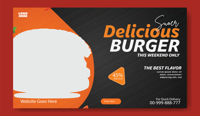 Delicious cheeseburger special offer with price on vibrant teal background for social media and advertising.
Juicy delicious burger with fresh ingredients and special offer advertisement for fast food
