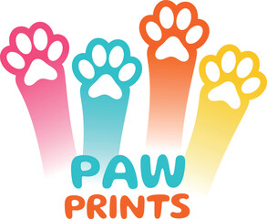 Light color cartoon paw trails wallpaper vector