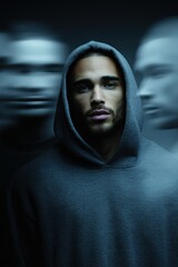 Feeling of loneliness captured in a moment with blurred figures in the background