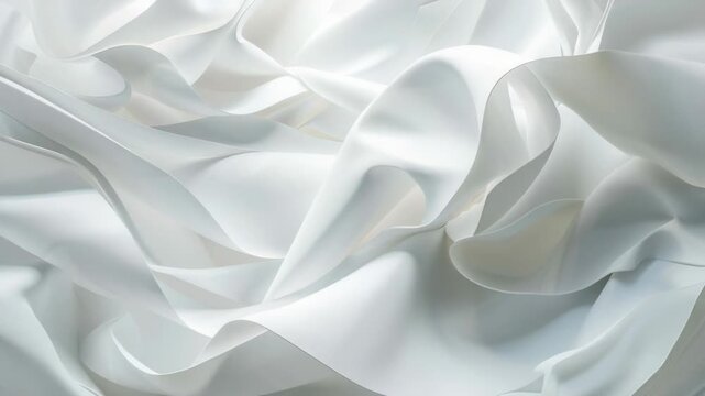 Video A close-up shot of a white fabric with intricate texture and pattern