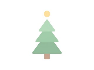 Stylized illustration of a festive Christmas tree adorned with a single golden bauble, perfect for seasonal greetings and holiday decorations