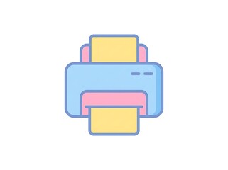 Modern Electronic Printer Device Icon for Office and Home Use, Representing Document Output and Graphic Printing Functionality