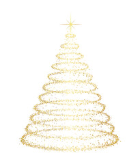 Golden Glitter Holiday Tree Luxury Sparkling Festive Shape Shiny Celebration Artwork © Resource River