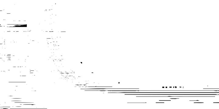 black and white glitch noise texture vector broken transmission. Glitch background. Abstract screen with noise effect. Glitchy noisy background texture with distorted screen pixel overlay effect.