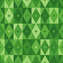緑色の幾何学的なダイヤ柄シームレスパターン背景