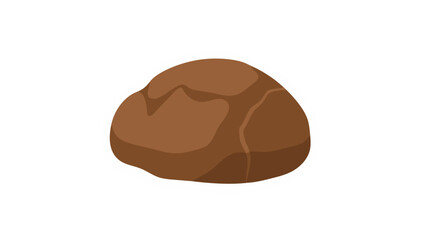 A Simple Brown Rock Illustration with a White Outline Against a Black Background Offering a Clean and Basic Visual Element
