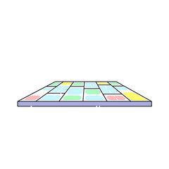Colorful abstract grid pattern on a flat surface  
