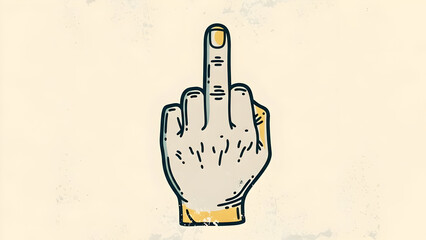 Expressive Hand Gesture Symbolizing Rebellion and Attitude in Simple Style