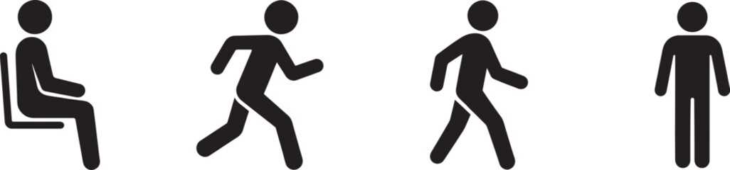 People silhouette pictogram set, ideal for business, teamwork, communication, activity, office and social icons.