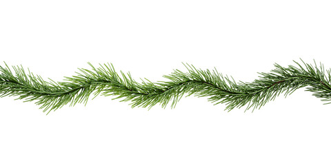 Vibrant Green Faux Pine Branch Isolated Against Light Background for Christmas and Winter Holiday Decoration Design.