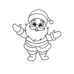Children's coloring book with a Christmas theme, a picture of Santa giving a sign of love