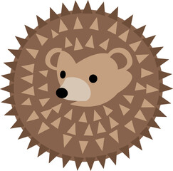 Cartoon Hedgehog with Spikes and Cute Face. © Eca