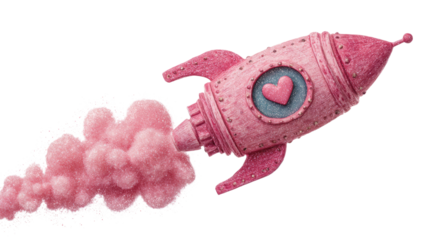 Romantic Heart Rocket Launch