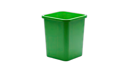 Green Trash Can Isolated on White Background