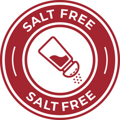 Salt Free icon a circular badge with a salt shaker symbol indicating no added salt for healthy eating and dietary needs