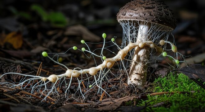 Parasitic plant fully dependent on fungal host