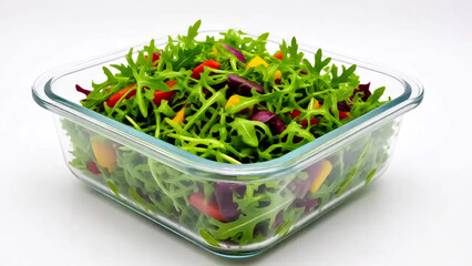 K&ouml;stliche Gem&uuml;sesch&uuml;ssel in klarem Beh&auml;lter.