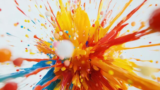 Vivid splash of paint, symbolizing creativity and chaos.