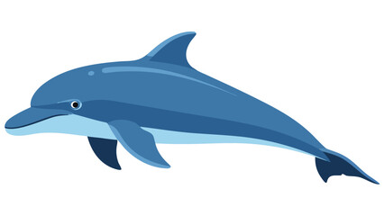 Fototapeta premium Blue Dolphin Illustration on Black Background Pixel Art Style Marine Mammal Ocean Creature Aquatic Life Underwater Animal