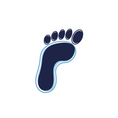 Footprint vector illustration, isolated on white. Barefoot print for podiatry concept.