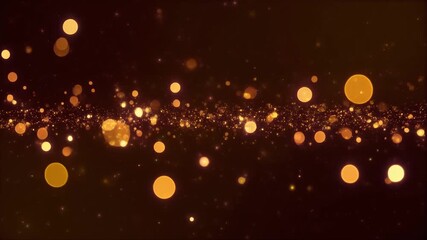 Field of cosmic bokeh particles drifting slowly with warm glow in space - Powered by Adobe