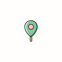 A minimalist pushpin icon used as a bookmarking symbol