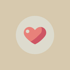 A minimalist vector heart icon with a simple flat design