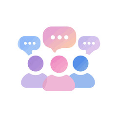 A minimalist icon for a group chat with three user profiles
