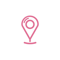 A simple white location pin icon with a soft shadow