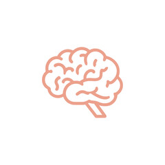 A simple minimalist silhouette icon of a human brain