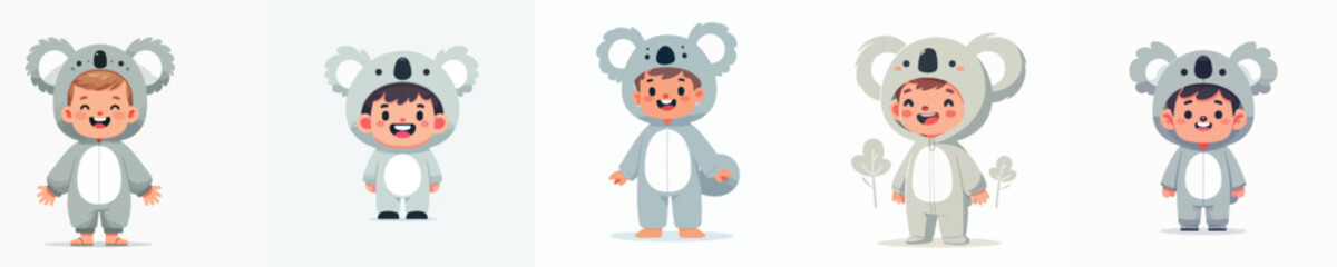 Childs wearing koala outfits