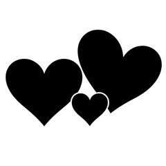 black family hearts silhouette