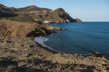 Wild inlet Cala Arena in the volcanic complex of Cabo de Gata-Nijar Natural Park