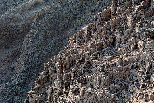 Detail of columnar disjunction in the volcanic complex of Cabo de Gata-Nijar Natural Park