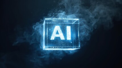 Advanced AI Cube Technology Device Futuristic Smart Processing Unit with High-Tech Design